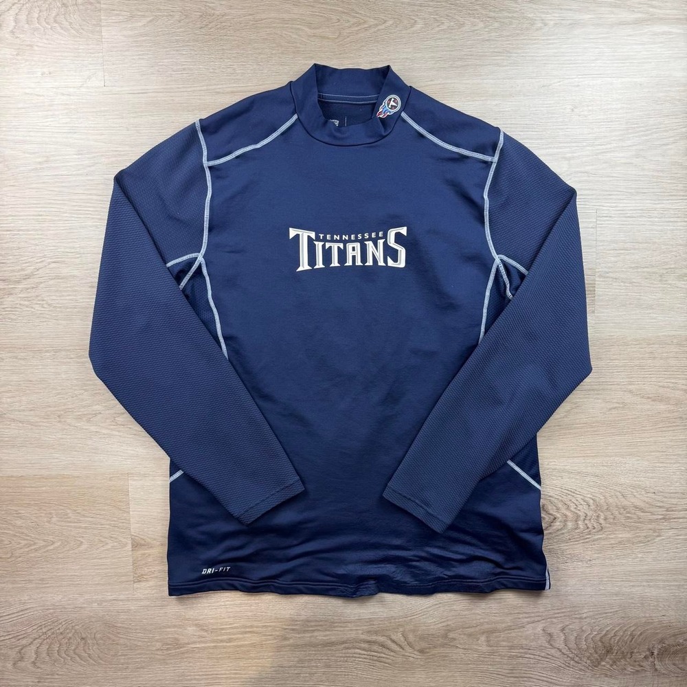 Vintage Nike Pro Training Tennessee Titans Mock Neck Base Layer XL